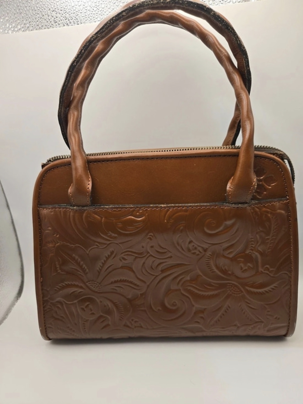 Patricia Nash Embossed Floral Leather Shoulder Bag